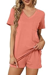 RUBZOOF Women's Short Sleeve Pajama Sets with