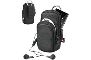 TXEsign MP3 Player Case for AiMoonsa MP3 Player with Accessory Pocket, Travel Carrying Case Dual Zipper Belt Storage Bag with