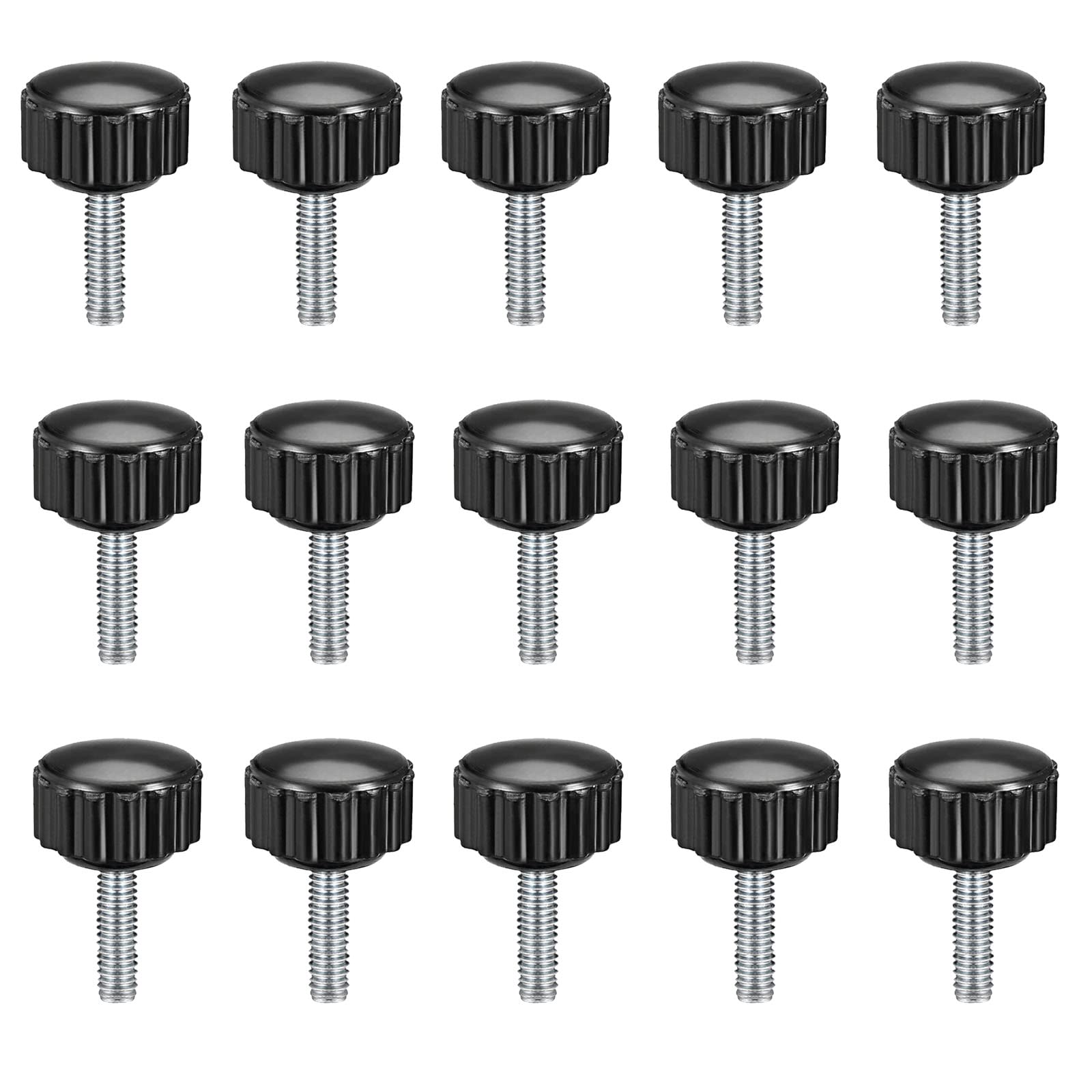 TA-VIGOR 15Pcs M4 x 10mm Male Thread Knurled Clamping Knobs Grip Thumb Screw on Type Round Head 16mm Dia — image 1