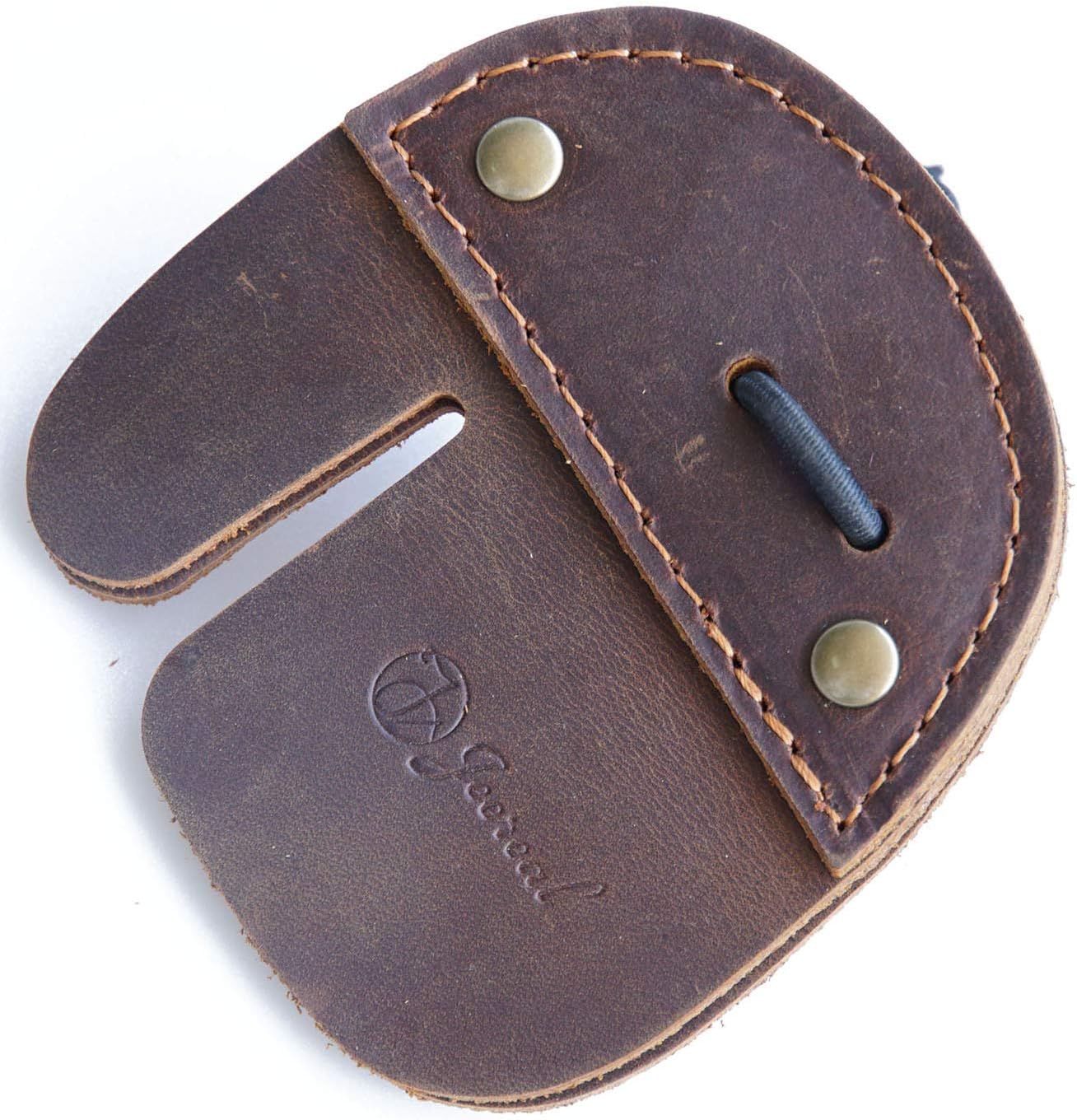 Jeereal Leather Archery Finger Tab, Fingers Protector, Shooting Practice Gear for Shooting Bow Arrow (Dark Brown) : Sports & Outdoors