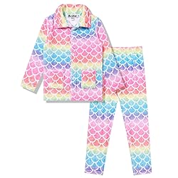 Little Girls Plush Fleece Pj Set Mermaid Pajama