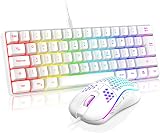 RedThunder 60% RGB Keyboard and Mouse Combo UK Layout 7200 DPI White