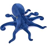 ZHONGXIN MADE Simulation Octopus Plush Toy - Large 32Inch Blue Soft Octopus Stuffed Animals, Lifelike Deep Sea Creeping Animal Octopuses Plush Toys for Children Boys Girls