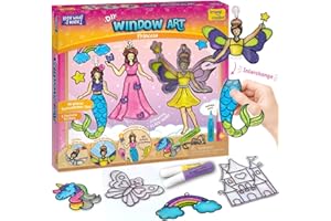 Imagimake Window Art Princess | Suncatcher Kit | Arts and Crafts for Kids Ages 8-12 | Girls Toys Age 6-8 | Princess Gifts for Girls Age 6-8 | 5 Year Old Girl Gift | Fun Christmas Gifts for Grandkids