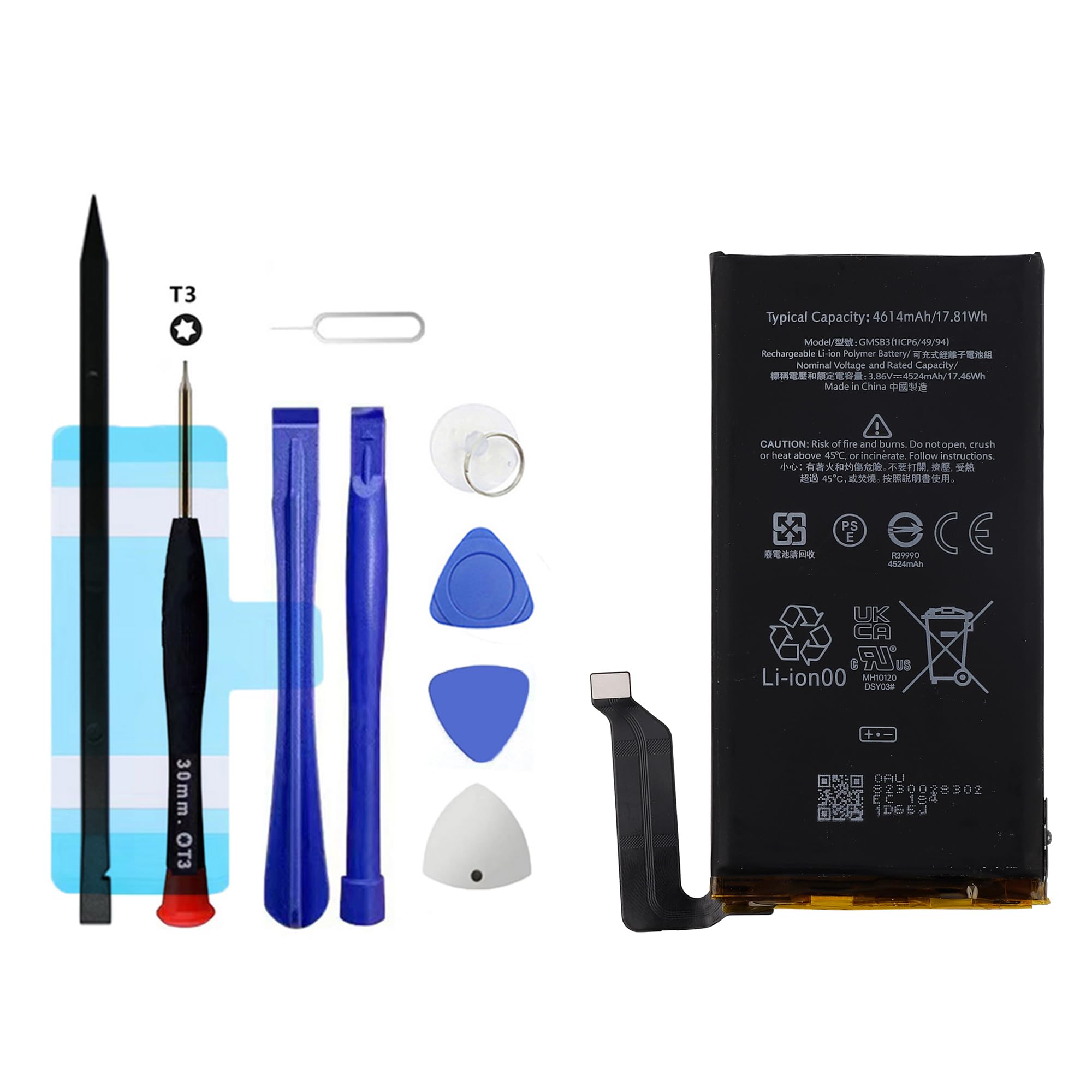 Photo 1 of Vvuilsty GMSB3 Replacement Battery for Pixel 6,Rechargeable 0 Cycle Battery Compatible with Google Pixel 6 GB7N6 G9S9B16 with Repair Tool Kits