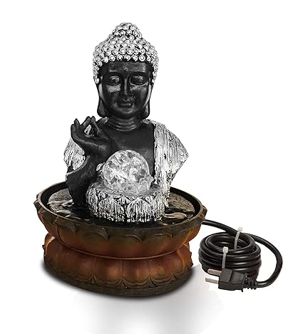 TIED RIBBONS Mix Buddha Water Fountain (20 cm x 20 cm x 28 cm, Multicolour)