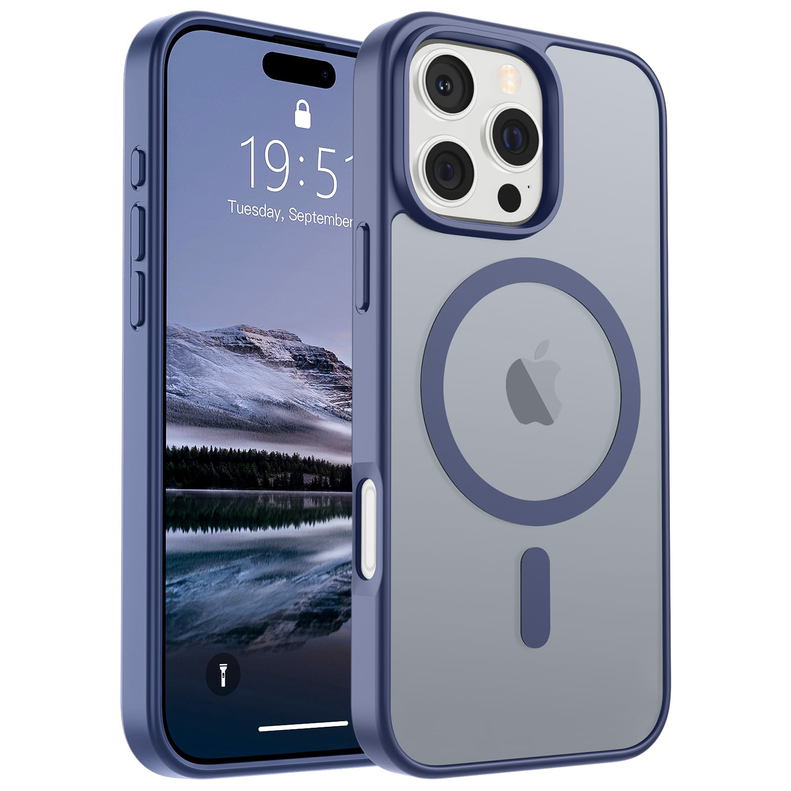 Photo 1 of SUPFINE Magnetic for iPhone 16 Pro Case (Compatible with MagSafe) (10 FT Military Grade Drop Protection) Slim Translucent Matte Shockproof with Anti-Fingerprint Phone Case,Lavender Gray