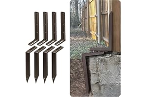 K.D STONEDGE Fence Post Anchor Repair Kit Angle Adjust Concrete Base Avoid Design Wooden Rotten Broken Leaning Posts Support Quick Easy Fix Solution, Pack of 4