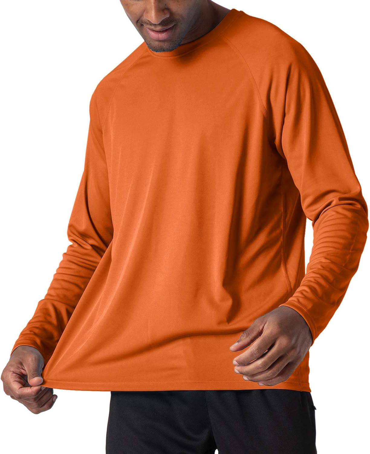 KEFITEVD Men's UPF 50+ UV Sun Protection Performance Long Sleeve T-Shirt Workout Quick Dry Rashguard: Clothing