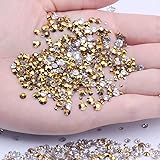 1000pcs 2-6mm Golden Resin Nail Rhinestones - 3D