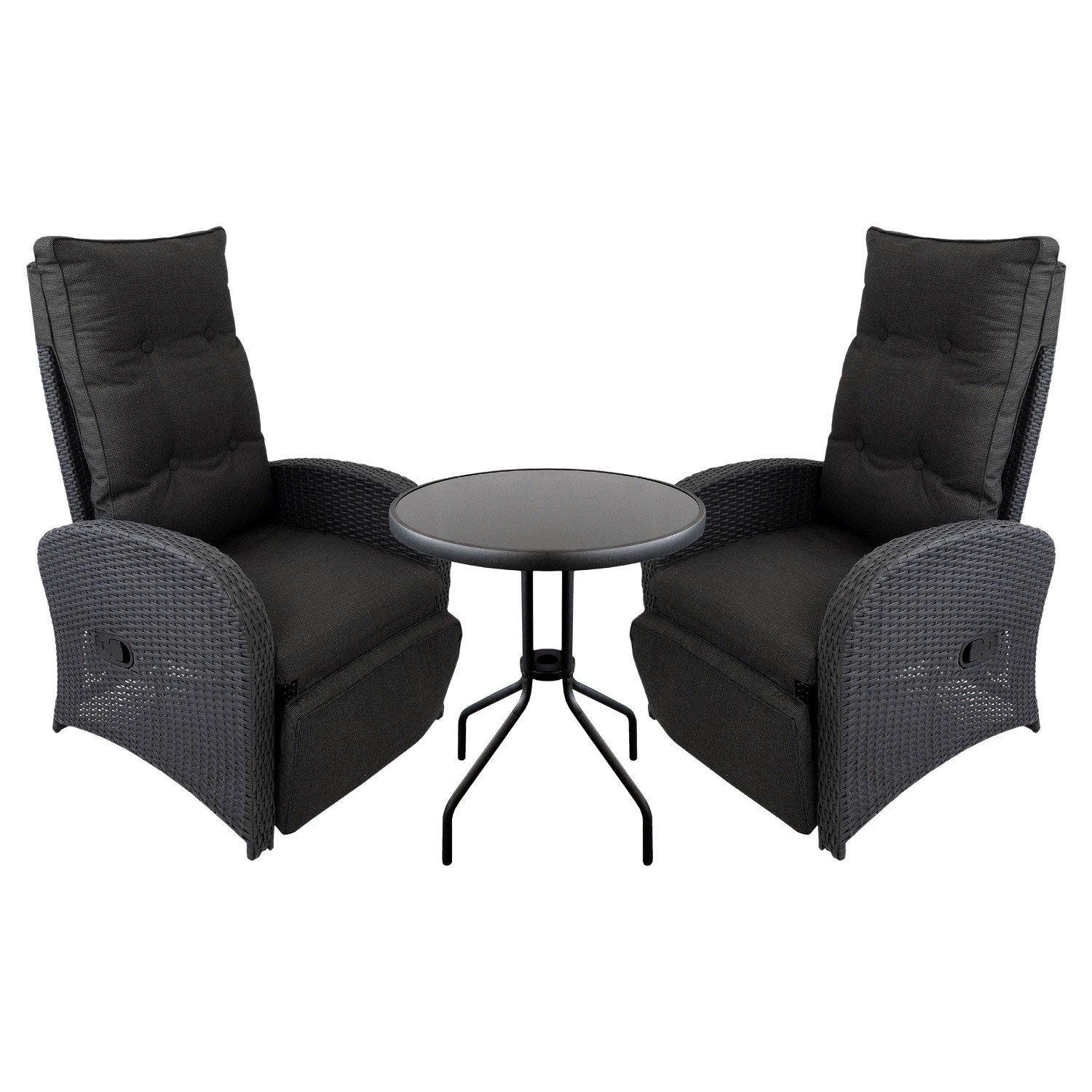 3tlg. Hochwertiges Terrassenmöbel Gartenmöbel Lounge Set Bistrotisch