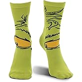 elope The Grinch Crew Socks - Knitted Acrylic Socks with Grinch Graphics, 18 Inches Long, Officially Licensed