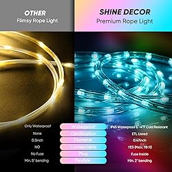 Shine Decor RGB Rope Light Twinkle, Remote Control