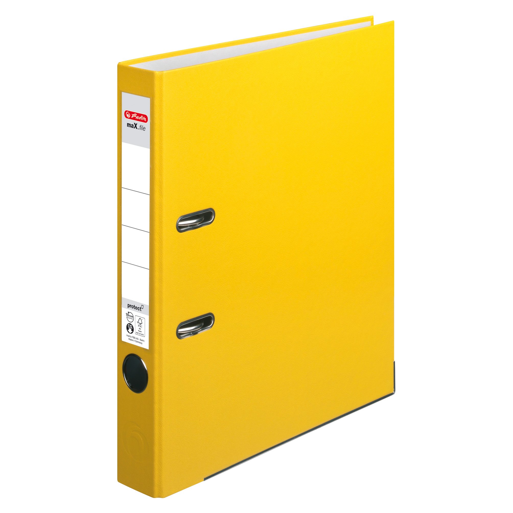 Herlitz max. File Protect A4 5 cm with Slip-in Spine Label 5450309 Folder Red Yellow