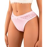 Banamic Floral Lace Women Thong Cheeky Panties Sexy Stertchy Underwear | Lightweight Quick-Dry Fabric With Exquisite Waist &amp; Back Lace,Stretchy,Breathable Fit Keeps You Cool For Daily Wear