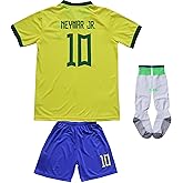 WINKIZIL Brazil 2022 Neymar Home #10 Football Soccer Kids Jersey Shorts Socks Set Youth Sizes