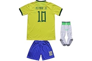 WINKIZIL Brazil 2022 Neymar Home #10 Football Soccer Kids Jersey Shorts Socks Set Youth Sizes