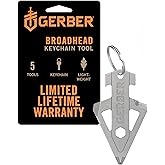 Gerber Gear Broadhead Keychain 5-in-1 Multitool, Clips to Pocket or Keychain with Bottle Opener, Flat Head Driver, Package Op