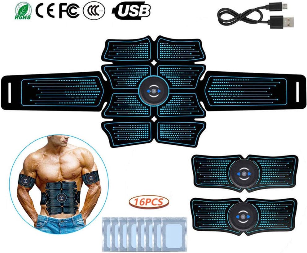 inshias Abs Stimulator Belt, Muscle Toner Abs Stimulator Rechargeable