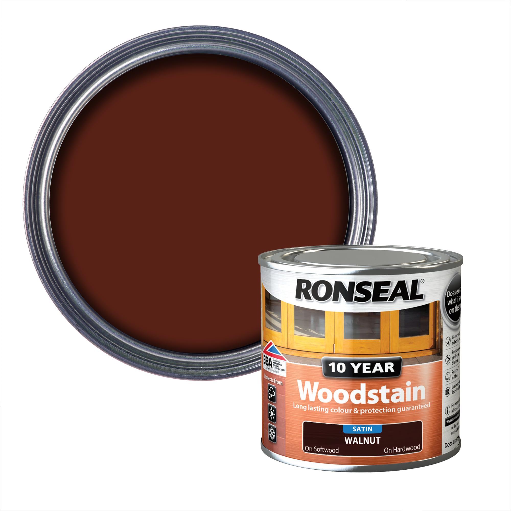 Ronseal 10 Year Woodstain Walnut 250ml