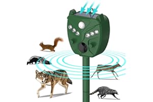 OKUTANI Solar Animal Repeller Outdoor 5 Modes Solar Animal Repeller with Motion Sensor and Flashing Light Electronics IP44 Waterproof Electronics