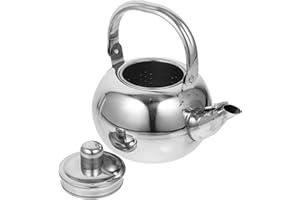 WATIIFUFU Thickened Stainless Steel Coffee Kettle with Strainer and Handle, Wear-Resistant Stovetop Water