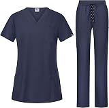 B-well Bella Women’s Medical Scrub Set Grey Top Trousers M view 1