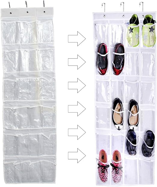 SurfMall Schuh Aufhängen mit 24 Taschen Schuh Organizer Rack Große