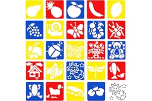 Nfvjfxz 24 Pcs Drawing Stencils Large Spring 24 Stlye Summer Painting Templates Washable Chalk Shape Template Reusable Stenci