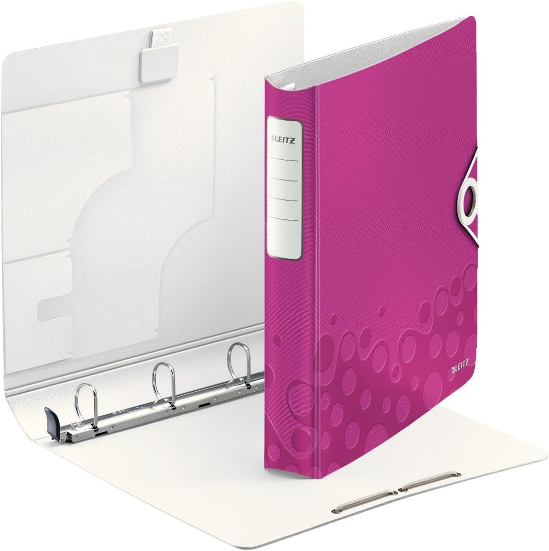 Leitz 4 Ring Binder, Holds up to 190 Sheets, Wow Range, 30 mm Spine, 42400023 - A4, Pink Metallic, 4D-Ring 30mm - Image 3