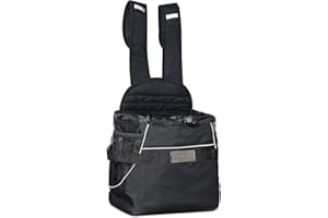 Cinf Backpack Adjustable Pet Front Cat Dog Carrier Bag Easy-Fit Traveling Hiking Camping Puppies Outdoor Use Black