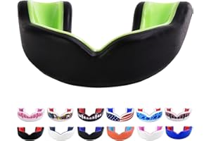 Oral Mart Sports Youth Mouth Guard for Kids (USA Flag & Fangs & 20 Best Colors to Choose from) - Youth Mouthguard Football, MMA, Karate, Flag Football, Rugby, Boxing, BJJ (/w Case) (Youth, Strapless)