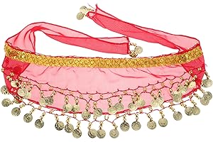 COSMEVIVI Children's Hip Scarf Dance Waist Chain Chiffon Sequins Adjustable Fit for Dance Classes and Performances