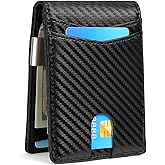 LOUEBICA Slim Wallet for Men Bifold RFID Blocking Front Pockets Wallet Credit Card Holder Minimalist Leather Money Clip Mens Wallet with 12 card Slots