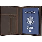 Polare Slim RFID Blocking Leather Passport Holder Travel Bifold Wallet For Men