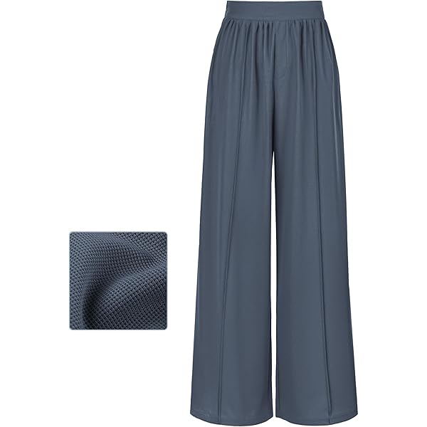 【EZKATON】23SS★ Cube Waffle Wide Pants SeSe Code Women's Wide Leg Pants Elastic High Waisted Waffle