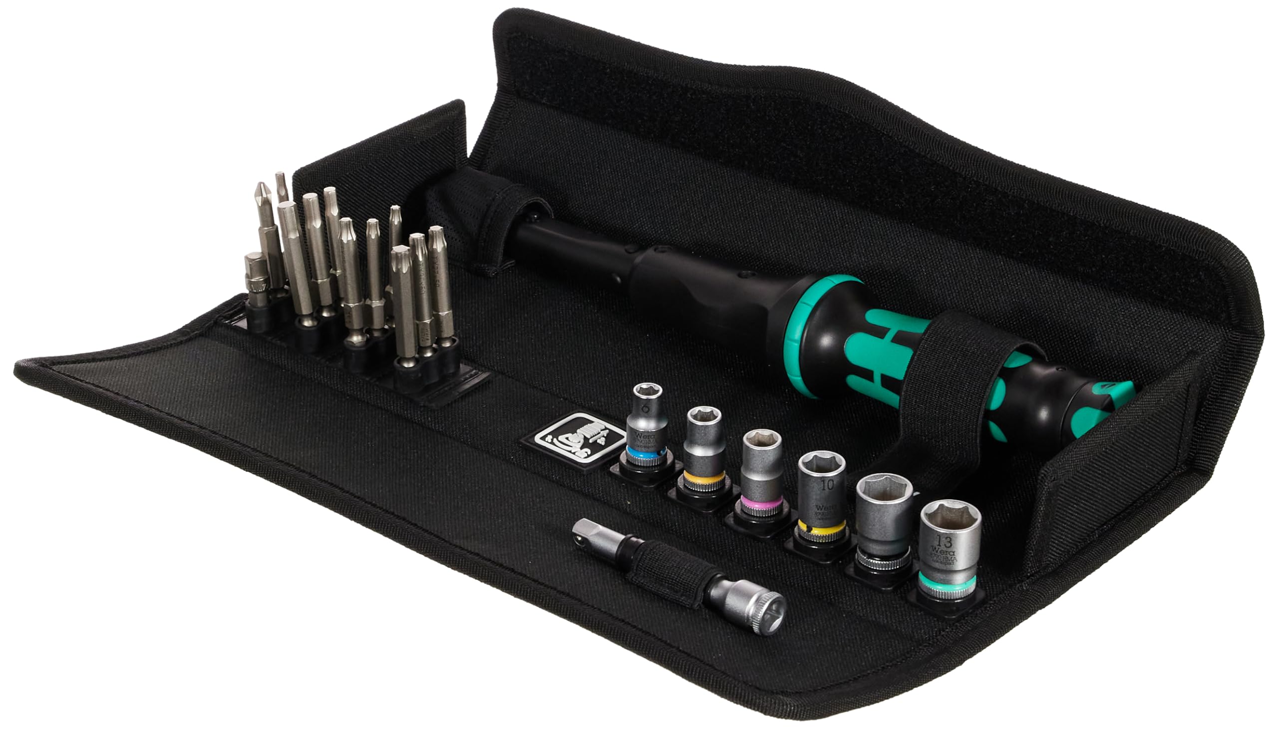 Wera Click-Torque A 6 Set 1 Adjustable Torque Wrench Set, 1/4" Hex Drive, 2.5-25 Nm, 20pc, 05130110001