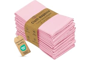 Ruvanti Cloth Napkins Set of 12, 18x18 Inches Napkins Cloth Washable, Soft, Durable, Absorbent, Cotton Blend. Table Dinner Na