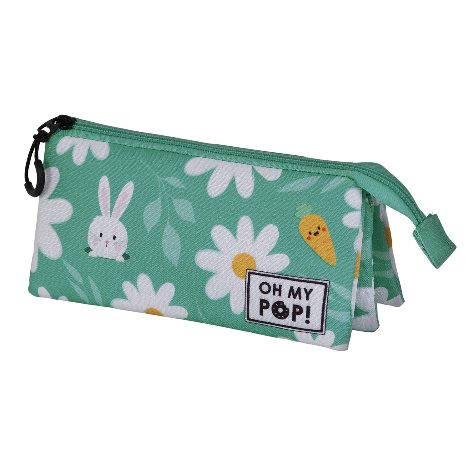 Oh My Pop! Blooming-Triple Pencil Case, Turquoise, 23 x 11 cm