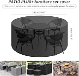 PATIO PLUS Round Outdoor Furniture Cover 190x80cm Green Waterproof Windproof view 2