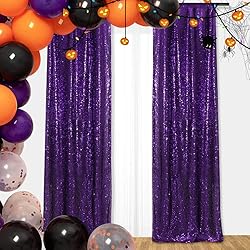 SquarePie Sequin Backdrop 2FT x 8FT 2pcs Purple
