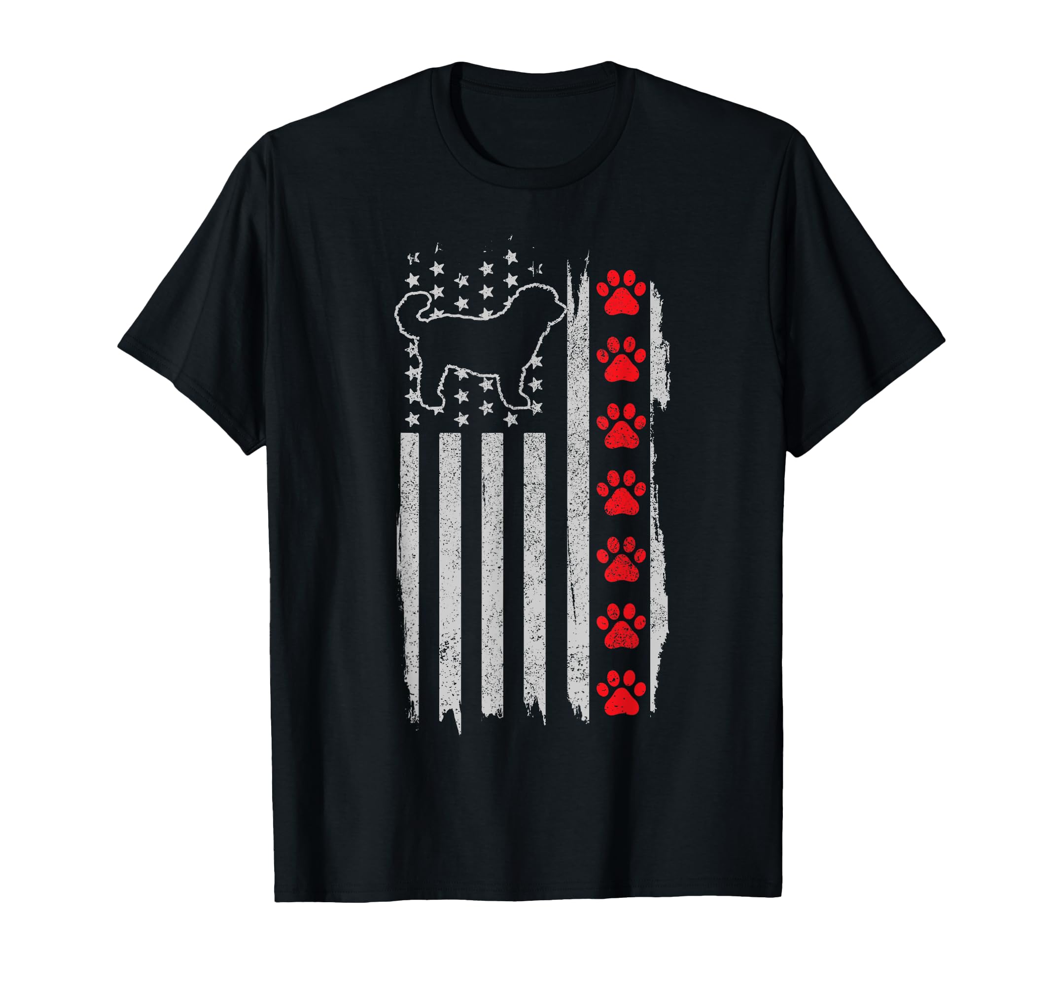 Goldendoodle American Flag Patriotic Doodle Dog T-Shirt