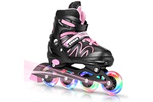 ERNAN Inline Roller Skates,Adjustable Inline Skate for Kids and Adults with Full Light Up Wheels,Outdoor Roller Blades for Boys and Girls, Men and Women