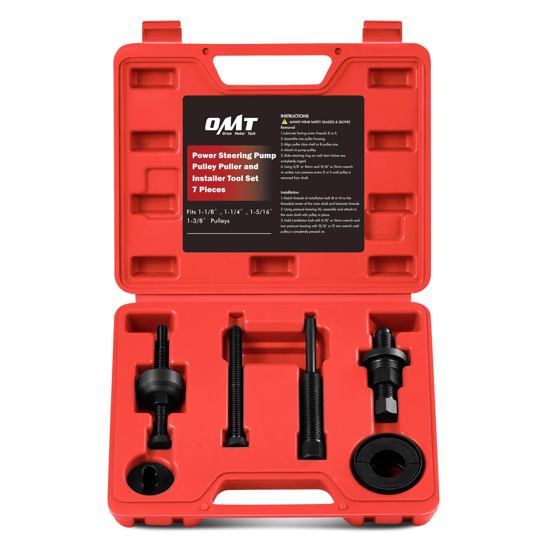Photo 1 of Orion Motor Tech Power Steering Pump Pulley Puller Installer Tool Set, Pump Pulley Remover Installer Tools Compatible with Ford, GM, and Chrysler