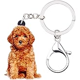 WEVENI Acrylic Golden Doodle Keychains for Women Teen Girls Cute Puppy Pet Dog Gifts Poodle Accessories Purse Wallet Charms