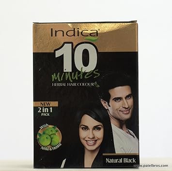 Indica Natural Black Herbal Based Hair Color (8 Sachets X 5 Gram)