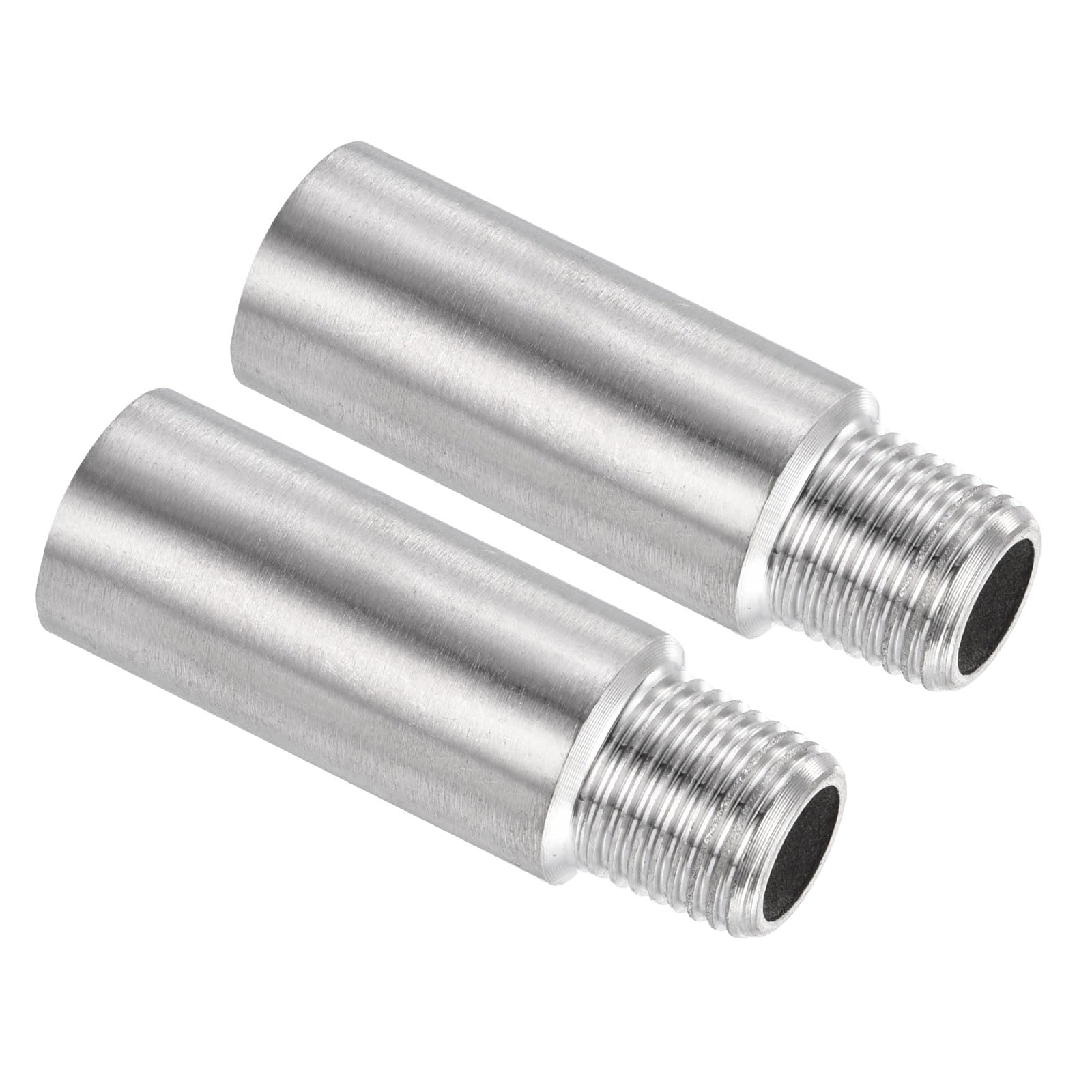 PATIKIL 304 Stainless Steel Shower Head Extension Arm, 2 Pack G1/4 Male to Female Thread 50mm Length Pipe Fitting Shower Head Extender