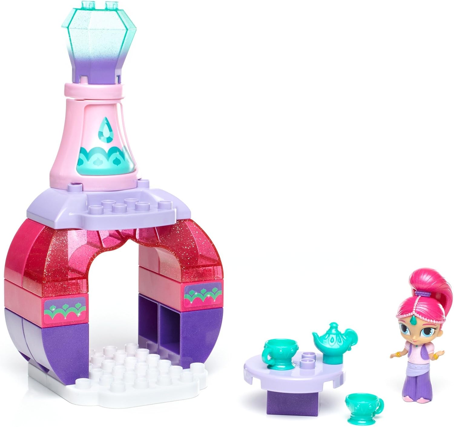 Mega Bloks Shimmer and Shine Genie Palace Bottle Shimmer Tea Party Building Set - Image 3
