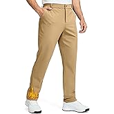 Soothfeel Men's Fleece Lined Pants 30"/32"/34" Golf Work Dress Pants Casual Insulated Warm Winter Trousers with Pockets Khaki L32×W30