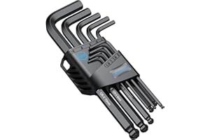 VORXEON 9PCS Allen Wrench Hex Key Set 1.5 mm-10 mm, Metric Long Ball End Black Allen Key Set L-Key with Visible Coding, for H
